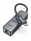 uni USB C Ethernet Adapter 1000Mbps, USB C 3.0 Gigabit Netzwerkadapter aus Aluminium für MacBook Pro/Air, iPad Pro/Air, iMac, Surface Pro 7, Chromebook, XPS usw.
