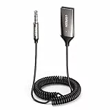 UGREEN Aux Bluetooth Adapter Auto Bluetooth 5.4 Empfänger Klinke für Freisprechanruf und Wireless Musik kompatibel mit Auto mit Aux und USB Anschluss, Lautsprecher, Verstärker (Grau-Standard)