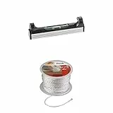 kwb Schnur-Wasserwaage, 78 mm, leicht, klein, mit Aluminium Unterseite inkl. Maurer-Schnur 50 Meter, weiß, Richtschnur für Pflaster- und Maurerarbeiten 1,7 mm, Lotschnur für div. Anwendungen