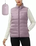 Pioneer Camp Damen Weste Leicht Stehkragen Steppweste Winter Ärmellos Warm Winterweste mit Reissverschluss und Taschen Grau Lila S
