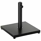 Outsunny Sonnenschirmständer 13 kg Schirmständer, Quadratisch Schirmhalter, Schirmgewicht, Ständer für Sonnenschirm 35/38/48mm Rohrdurchmesser, für Balkon, Terasse, Garten, Schwarz