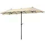 Schneider Sonnenschirm Salerno, natur, 320 x 150 cm, rechteckig, 746-02,Gestell Stahl, Bespannung Polyester, 8,2 Kg