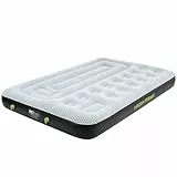 High Peak 40053 Unisex Multi Comfort Plus Luftbett, mit integrierte Fußpumpe und Anti-Rutsch Funktion, atmungsaktiv, robust, Oberseite weich, für Indoor und Outdoor, grau/grün/schwarz, 198 x 137 x 22 cm