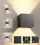 CLV LED Wandleuchten Innen/Aussen 12W, 1000LM Aluminium Wandlampe Innen Einstellbarer Lichtstrahl LED Außenwandleuchte 3000K Warmweiß Strahler Innen IP65 Wasserdicht für Garten Schlafzimmer Flur