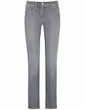 Gerry Weber Damen 5-Pocket Jeans unifarben, Washed-Out-Effekt 7/8 Länge, Kurzgröße Grey Denim mit use 38S