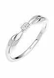Elli DIAMONDS Ring Damen Verlobung mit Diamant (0.03 ct.) in 925 Sterling Silber