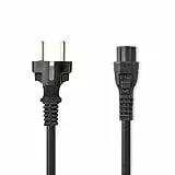 NEDIS Stromkabel | Schutzkontaktstecker | IEC-320-C5 | gerade | gerade | Vernickelt | 2.00 m | rund | PVC | Schwarz | Plastikbeutel