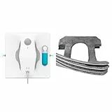 HUTT W8 Fensterputzroboter & Wischroboter (3800Pa Saugleistung, 2-Fach Sprühsystem, 80ml Tank, Auto Wegplanung, Laser-Sensoren, Fernbedienung, 4 Wischtücher) + 4er Set Ersatz Mikrofaser-Wischtücher