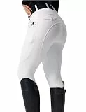 FitsT4 Sports Reithose Damen Reitleggings Silikon Vollbesatz Reithose Stretch Reiten Hosen Sommer mit 3 Seitentaschen und Gürtelschlaufen
