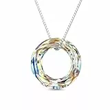 AOBOCO Sterling Silber Ewige Liebe Halskette, Freundschaft Hochzeit Jubiläum Schmuck Geschenke für Frauen Mädchen Frau Mutter Freundin Beste Freundin Schwestern (Weiß–20 mm)