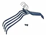 WENKO Formbügel-Set Multi 4er Set - Kleiderbügel rutschhemmend beschichtet, Bügelverbinder, verchromtes Metall, 42 x 19 x 1 cm, Silber glänzend