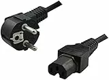 LogiLink,CP105,Netzkabel, AA8Schutzkontaktstecker 90°auf Warmgerätebuchse IECC15, 2m, schwarz