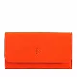 DUDU Schlüsseletui aus farbigem Leder, mit 5 Schlüsselringen, minimalistisches Design, mit Knopfverschluss Orange
