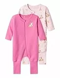 NAME IT Baby - Mädchen Nbfnightsuit 2p Zip Ff Rose Bambi Noos Schlafanzug, Ibis Rose, 86 EU