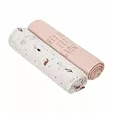 LÄSSIG Baby Puckdecke Spuckdecke Pucktuch Mulltuch 2er Set Baumwolle 120 x 120 cm/ Heavenly soft Swaddle XL Garden Explorer Snail
