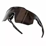 HAAYOT Schnelle Brille, Sportbrille, Fahrradbrille für Herren und Damen – 24g leichter TR-90-Rahmen, polarisiert und UV400, ideal für Rennrad, Laufen, Matt Schwarz-Braun