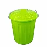 HRB Maxitonne 23 Liter grün, Tonne aus stabilem Hartplastik, abnehmbarer Deckel mit Verschlüssen, geeignet für Wäsche, Spielzeug oder als Mülleimer Küche