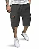 HMIYA Kurze Hosen Herren Cargo Shorts Baumwolle Bermuda Shorts Sommer Cargohose Herren kurz mit Taschen