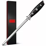 SHAN ZU Wetzstahl 20 cm, Japanischer Messerschärfer, Wetzstahl aus Hochkohlenstoffhaltigem Superstahl, Professioneller Küchenmesserschärfer für Küchenmesser aus Edelstahl