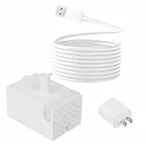 SIBAYS 15L Hund Wasserbrunnen Ersatzpumpe, USB 5V 1A Haustier Wasserbrunnen Pumpe, Ultra Leise Hund Wasserspender Pumpe mit LED Licht, Weiß