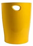 Exacompta 45308D ECOBIN Papierkorb BeeBlue aus Recycling-Kunststoff 15 Liter mit Griffen. Eleganter und robuster Papierkorb und Mülleimer im modernen Design Safrangelb Blauer Engel