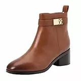 Tommy Hilfiger Damen Mid Boot Stiefel Mid Heel aus Leder, Cognac Brown (Braun), 38