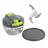 wenco Multizerkleinerer manueller Zerkleinerer mit Seilzug – Praktischer Küchenhelfer für sekundenschnelles Zerkleinern von Gemüse, Obst, Kräutern und Nüssen – Handzerkleinerer 500ml