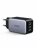 UGREEN Nexode USB C Ladegerät 65W GaN Netzteil mit 3X USB-C-Port Schnellladegerät Kompakt Charger kompatibel mit MacBook Pro/Air, HP Laptop, iPad, iPhone 16, Galaxy S24