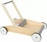 small foot Lauflernwagen Schiefergrau, robuster Schiebewagen aus Holz, mit großer Ladefläche, ab 12 Monaten, 12550