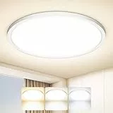 Tyreses Deckenlampe LED Deckenleuchte Flach Rund, 2400LM Ultradünn Lampe Decke, 3000K/4000K/6500K, Modern IP44 Wasserfest Badlampe für Wohnzimmer,Badezimmer,Schlafzimmer,Küche,Flur,Ø30CM