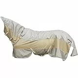 Covalliero - Regendecke mit Halsteil (abnehmbar) FS26 – Pferdedecke zum Schutz vor Insekten – ideal als Fliegen- & Weidedecke – herausnehmbarer Liner (50 g) – Braun – 135cm