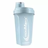 IronMaxx Eiweiß Shaker - Columbia Blue Blickdicht 700ml | Proteinshaker mit Drehverschluss, Sieb & Mess-Skala | auslaufsicher, spülmaschinengeeignet & frei vom Weichmacher BPA & DEHP