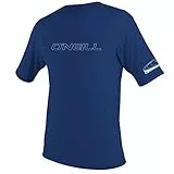 O'Neill Wetsuits Men's Basic Skins Short Sleeve Sun Shirt Rash Vest, Navy, L