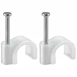 goobay 17079 Kabelschelle für Kabel mit Kabeldurchmesser bis max. 7,0 mm weiß (100 Stück) (Packung mit 2)