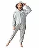 KAKU NANU Kinder-Strampler Mädchen-Strampler Flauschiger Fleece-Overall Schlafanzug für Kleinkinder Geschenk Alter 8 9 10 Jahre 134 140