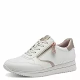 Jana Damen Sneaker flach mit Reißverschluss Vegan, Weiß (White/Rosegold), 40 EU