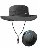 FURTALK Sonnenhut für Herren Damen Packable breiter Krempe Sommer UV-Schutz Angelhut UPF 50+ Einstellbare Kinnriemen Eimer Hut Outdoor