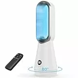 AICPAN Rotorloser Ventilator leise - 56 cm Turmventilator mit Fernbedienung, 8 Geschwindigkeiten, 9-Stunden-Timer, LED-Display, für Schlafzimmer, Büro, Zuhause