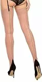 GLAMORY Delight 20 Strapsstrümpfe mit Naht-teint-schwarz-44-46