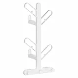 SONGMICS HOME Wandgarderobe mit 7 Haken, Garderobe in Baum-Form, Kugelknöpfe, für Kleidung, Hüte, Taschen, perlweiß RCR035W01