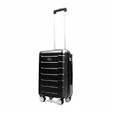 Easy Move ABS Hartschalenkoffer - Reisekoffer mit 360° Rädern, Zahlen-Schloss -, Hartschalenkoffer, Luggage, Trolley Koffer (Black, Medium 54cm)