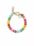 SINGULARU - Armband Bloom Stones. Edelstahl mit 18K vergoldung und Naturstein. Schmuck für Damen.