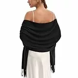 vimate Pashmina Schals für Damen, Soft Women Pashmina Tücher und Wickel für alle Jahreszeiten (DE-Black)