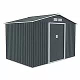 HATTORO S200 XXL Metall Gerätehaus 277x191x192cm Geräteschuppen Garten Schuppen Gartenhaus Satteldach (Anthrazit)