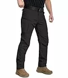 CARWORNIC Leichte taktische Hose für Herren, Ripstop-Militär-Cargohose, wasserabweisend, Outdoor-Wandern, Arbeitshose, Schwarz, 34W / 30L