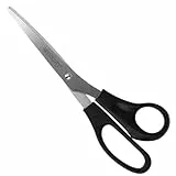 Westcott Schere 8' (20,3 cm) Schwarz, Büroschere mit schwarzen Kunststoffgriffen, Extrascharfe Klinge, rostfreier Edelstahl, Papierschere, Haushaltsschere, Bastelschere, E-31181 00