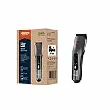 GRUNDIG ProClub MC 8030 Haar- und Bartschneider, mit BeardCare Sensor, Titanium Blades Technologie, 2 Kämme für unterschiedliche Schnittlängen, lange Laufzeit, Wet & Dry, Dunkles Mattchrom/Rot