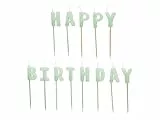 Geburtstagskerzen 'Happy Birthday' 2,5 cm | Hellgrün