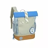 LÄSSIG Kindergartenrucksack Kinderrucksack Rolltop mit Brustgurt wasserabweisend, 11 Liter/Mini Rolltop Backpack Sunny Explorer green/blue