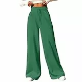 HSUAYEUD Palazzo Hose Damen,Damen Jogginghose Freizeithose Hohe Taille Sporthose Trainingshose Cinch Bottom Lang Sweatpants mit Taschen